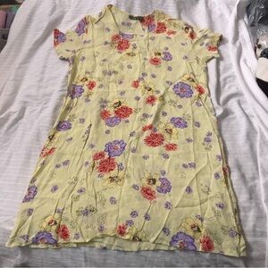 Endless Options Yellow Floral A-line Dress Plus Short Sleeve Size 1X